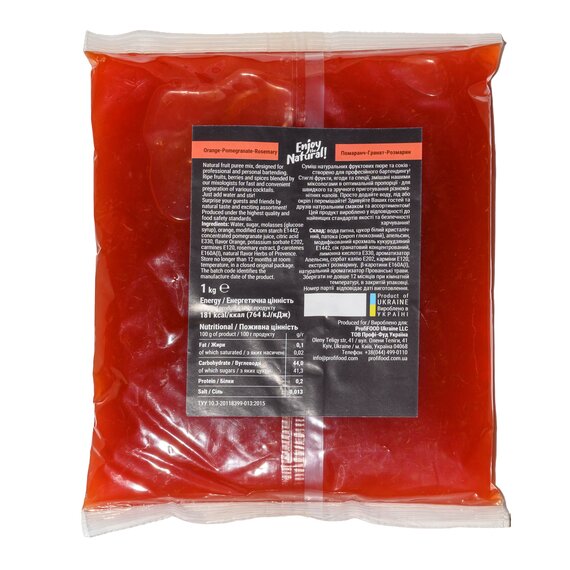 Основа для лимонаду та чаю (фруктове пюре) Lemo Апельсин-Гранат-Розмарин 1 кг, зображення 3