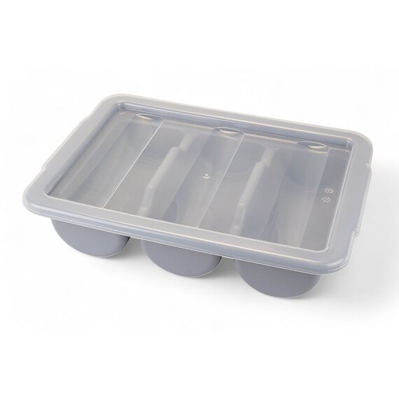 Лоток для столовых приборов серый 3 отделения, изображение 2