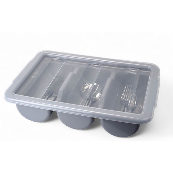 Лоток для столовых приборов серый 3 отделения, изображение 5