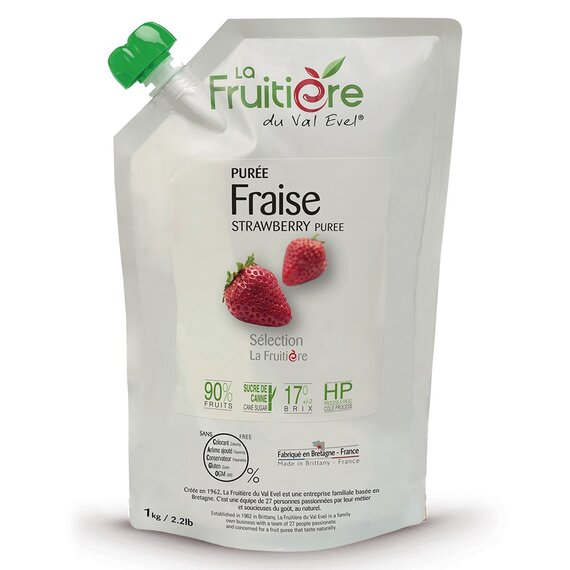 Пастеризованное пюре La Fruitière Клубника 1 кг, изображение 3