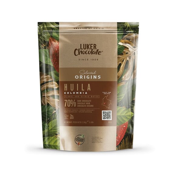 Экстра черный шоколад Luker Chocolate HUILA 70% 2.5 кг, изображение 3