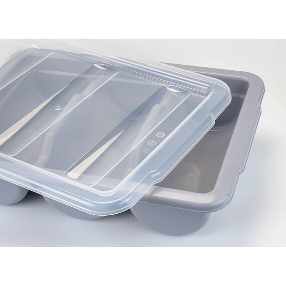 Лоток для столовых приборов серый 3 отделения, изображение 3