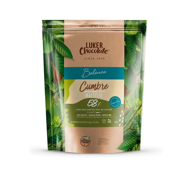 Черный шоколад без сахара Luker Chocolate CUMBRE 58% 2.5 кг