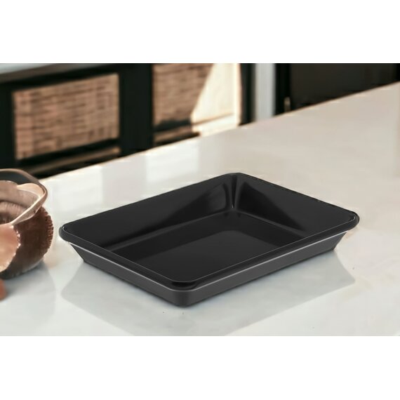 Блюдо для викладання продуктів з меламіну 39,5×30×5,5 см чорне, зображення 2