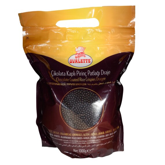 Темні рисові кульки в натуральному шоколаді Ovalette 3 мм, 1 кг