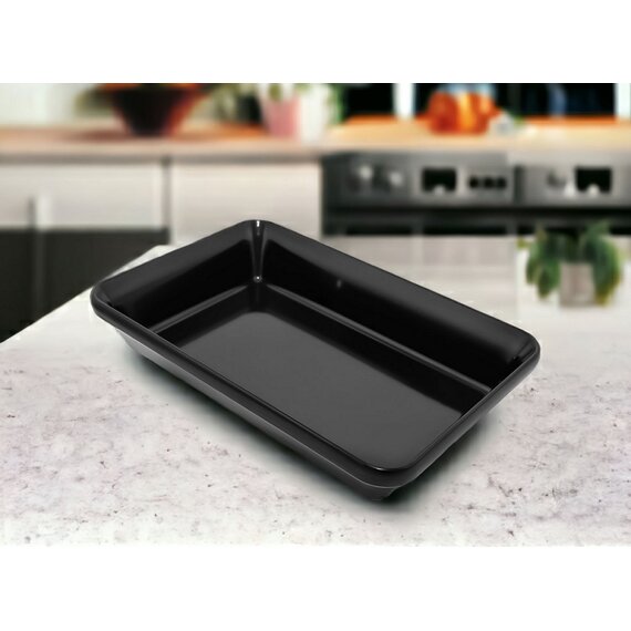 Блюдо для викладання продуктів з меламіну 20×15×5,5 см чорне, зображення 2