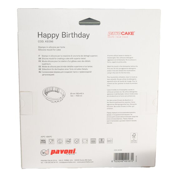 Форма силиконовая Pavoni Павокейк Happy Birthday, изображение 8 Форма силиконовая Pavoni Павокейк Happy Birthday, изображение 8
