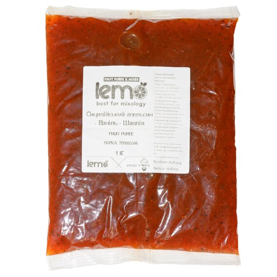 Основа для чаю (фруктове пюре) Lemo Сицилійський апельсин-Ваніль-Шавлія 1 кг, зображення 2