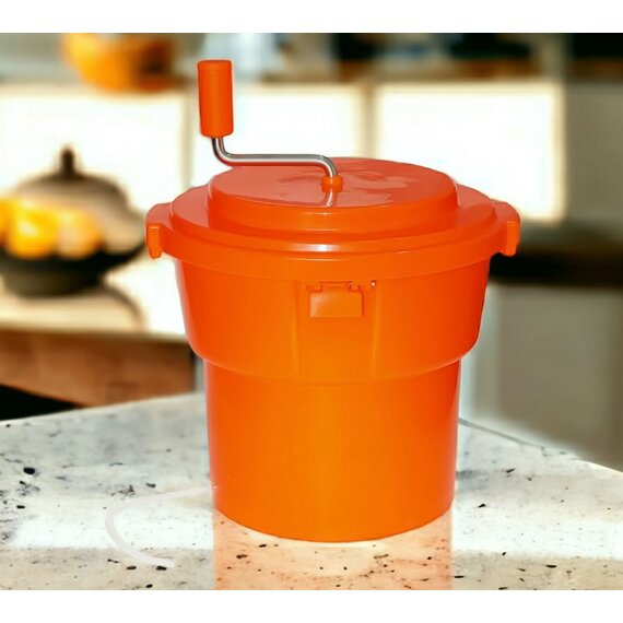 Сушарка для зелені та салату ручна з гальмом помаранчева 25 л, зображення 2 Сушарка для зелені та салату ручна з гальмом помаранчева 25 л, зображення 2