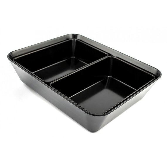 Блюдо для викладання продуктів з меламіну 22,5×14,7×6 см чорне, зображення 4