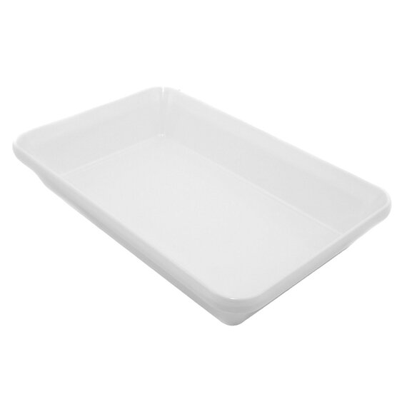 Блюдо для викладання продуктів з меламіну 30×19,5×5,5 см біле