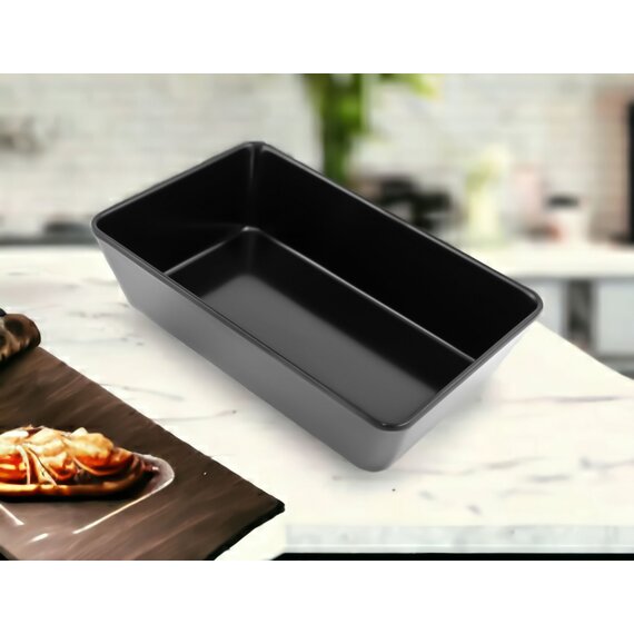 Блюдо для викладання продуктів з меламіну 22,5×14,7×6 см чорне, зображення 3