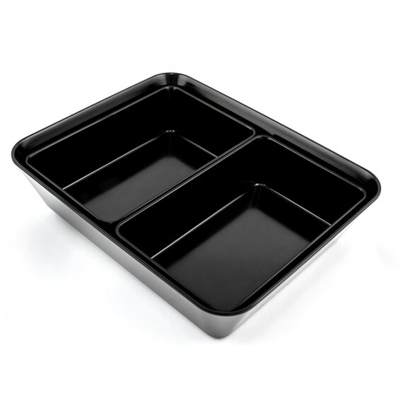 Блюдо для викладання продуктів з меламіну 22,5×14,7×6 см чорне, зображення 5