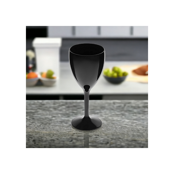 Келих для вина з полікарбонату чорний 320 мл, зображення 2