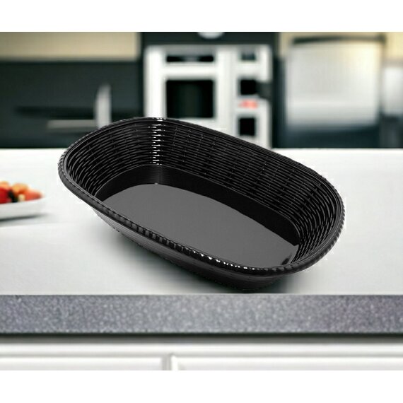 Блюдо овальне з меламіну 29,5×20,8×7 см чорне, зображення 2