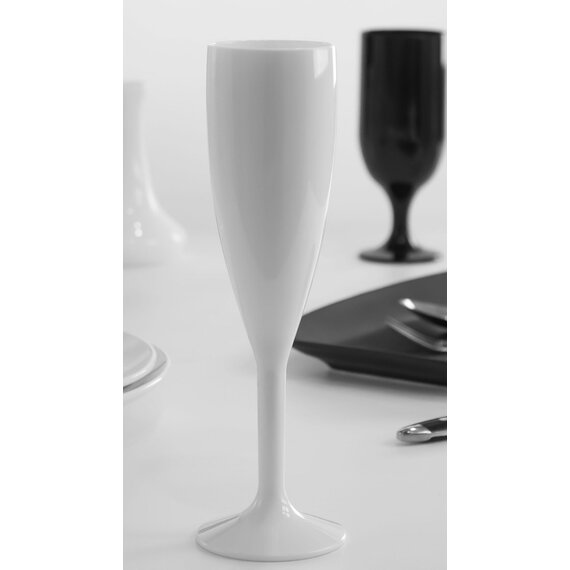 Келих для шампанського з полікарбонату білий 180 мл, зображення 2