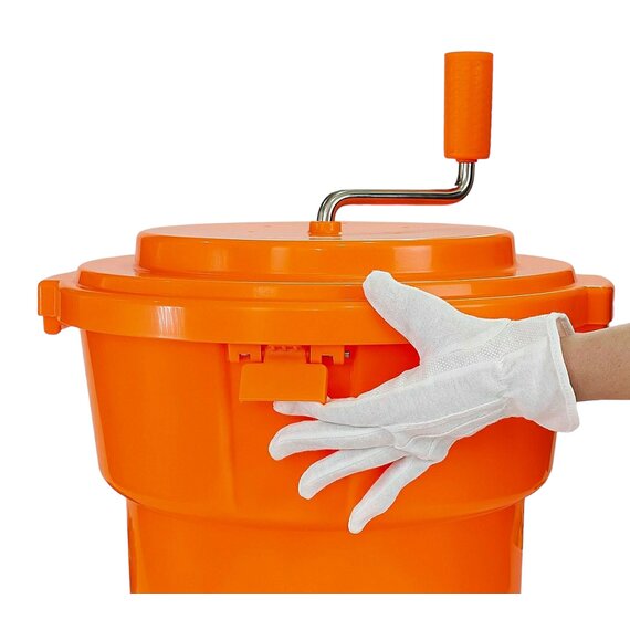 Сушарка для зелені та салату ручна з гальмом помаранчева 25 л, зображення 6 Сушарка для зелені та салату ручна з гальмом помаранчева 25 л, зображення 6