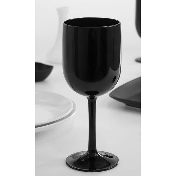 Келих для вина з полікарбонату чорний 400 мл, зображення 3