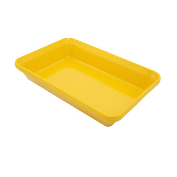 Блюдо для викладання продуктів з меламіну 30×19,5×5,5 см жовте