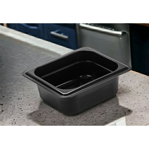 Гастроємність із поліпропілену 1/6 65 мм чорна, зображення 2