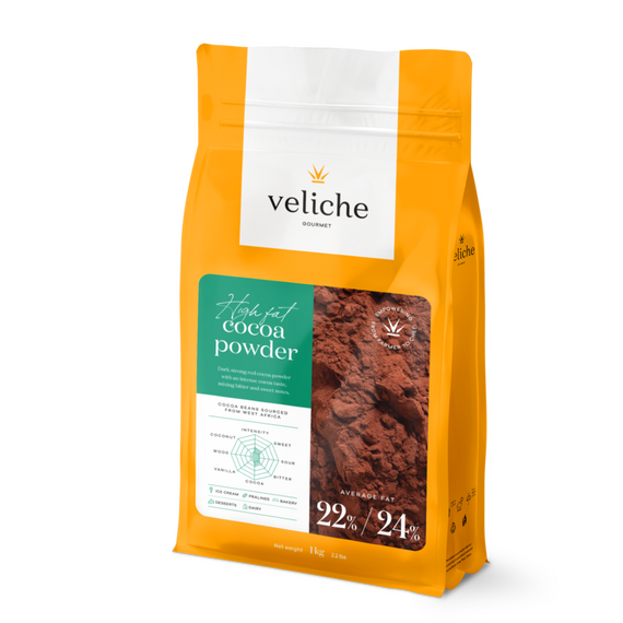 Какао порошок алкалізований Veliche Natural Cocoa Powder 22-24% 1 кг