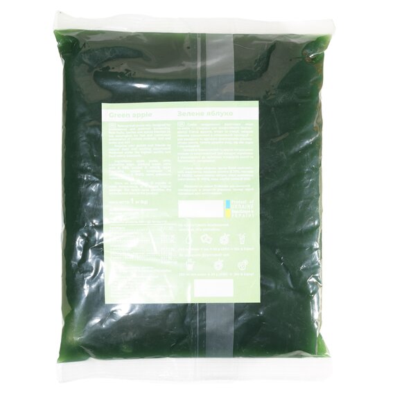 Основа для лимонаду та чаю (фруктове пюре) Lemo Зелене яблуко 1 кг, зображення 2