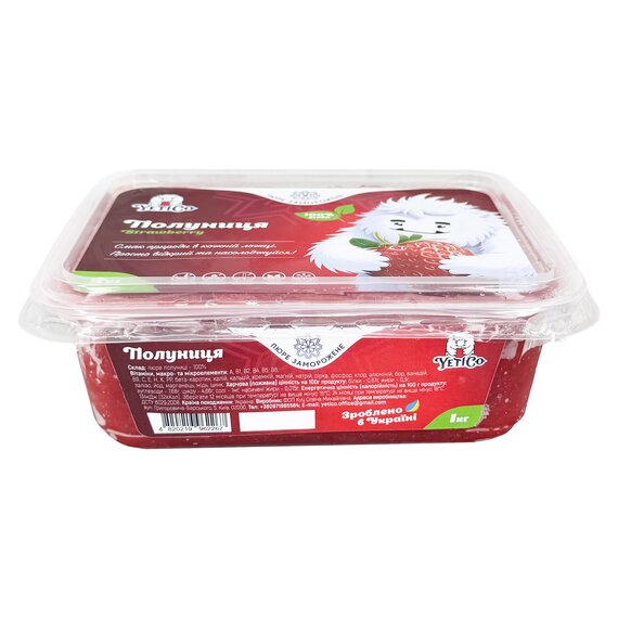 Замороженное пюре YetiCo Клубника 1 кг, изображение 2