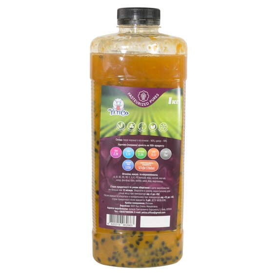 Пастеризованное пюре YetiCo Маракуя с косточкой 1 кг, изображение 2