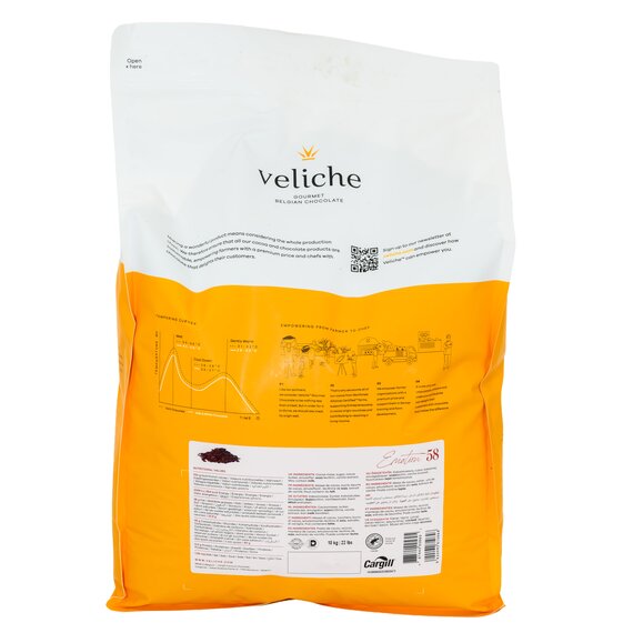 Чорний шоколад VELICHE DARK EMOTION 58% 10 кг, зображення 5