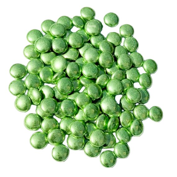 Конфетти овал зеленые 15 мм 100 г