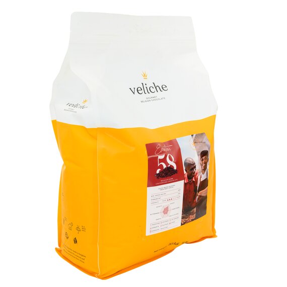 Чорний шоколад VELICHE DARK EMOTION 58% 10 кг, зображення 3