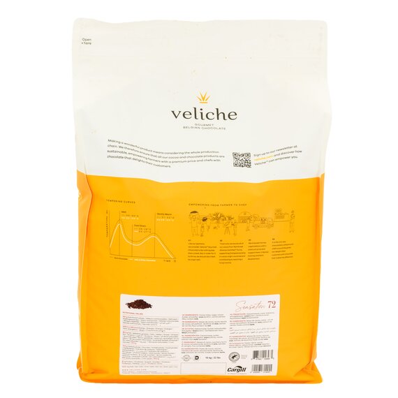 Экстра черный шоколад VELICHE DARK SENSATION 72% 10 кг, изображение 5