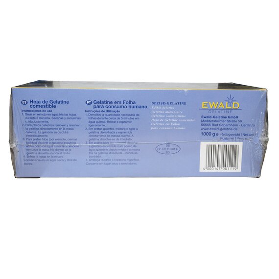 Желатин листовой пищевой Ewald-Gelatine Gold 200 Bloom 1 кг, изображение 3