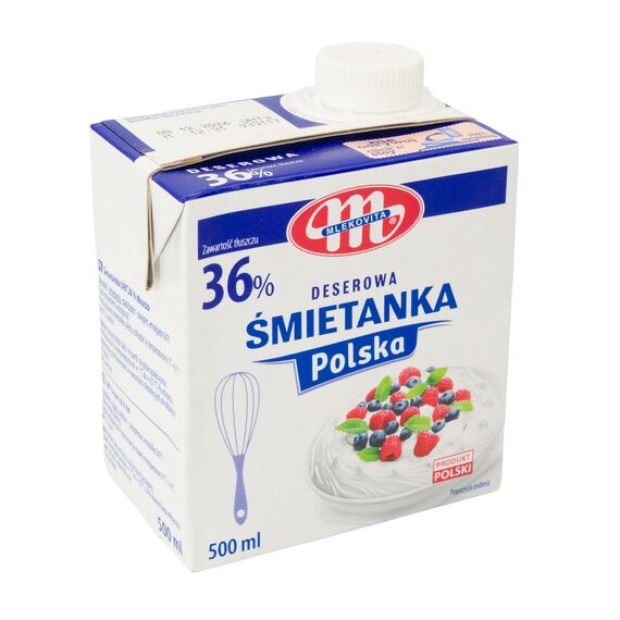 Вершки Smietanka Mlekovita 36% 500 мл, Шт/уп: 1, зображення 2