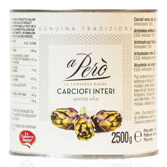 Артишоки целые натуральные, без масла A Pero Carciofi Interi 2.5 кг