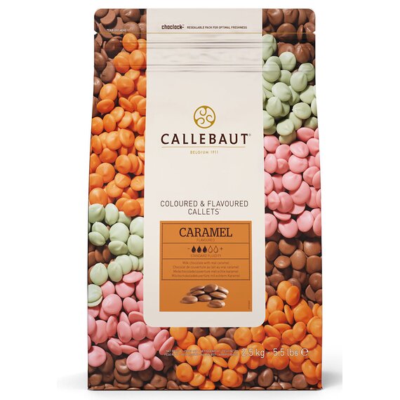Молочний шоколад зі смаком карамелі Callebaut Caramel 500 г, зображення 2 Молочний шоколад зі смаком карамелі Callebaut Caramel 500 г, зображення 2