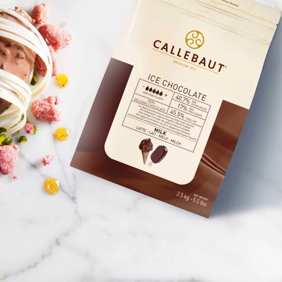 Молочний шоколад для покриття морозива Callebaut ICE CHOCOLATE MILK 40.7% 2.5 кг, зображення 2 Молочний шоколад для покриття морозива Callebaut ICE CHOCOLATE MILK 40.7% 2.5 кг, зображення 2