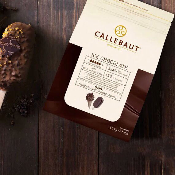 Темний шоколад для покриття морозива Callebaut ICE CHOCOLATE DARK 56% 2.5 кг, зображення 2