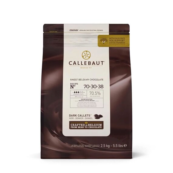 Чорний шоколад Callebaut №70-30-38 2.5 кг, зображення 6