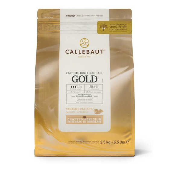 Белый шоколад с карамелью Callebaut Gold 2.5 кг