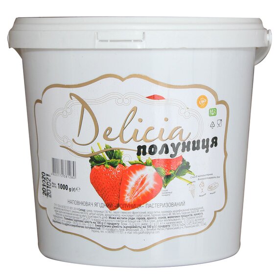 Джем Delicia Полуниця зі шматочками фруктів 1 кг
