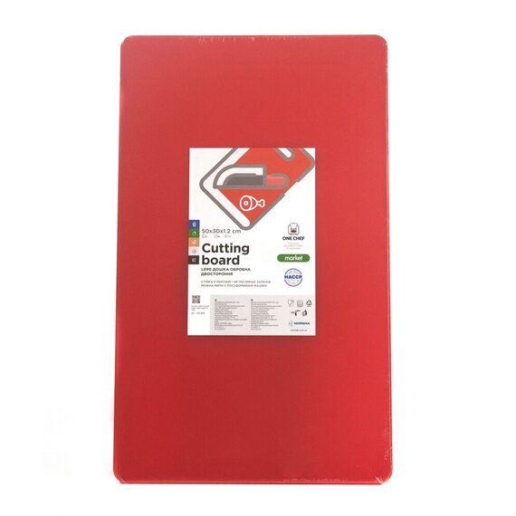 Дошка обробна двостороння LDPE 500×300×12 мм червона, Колір: Червоний, зображення 2 Дошка обробна двостороння LDPE 500×300×12 мм червона, Колір: Червоний, зображення 2