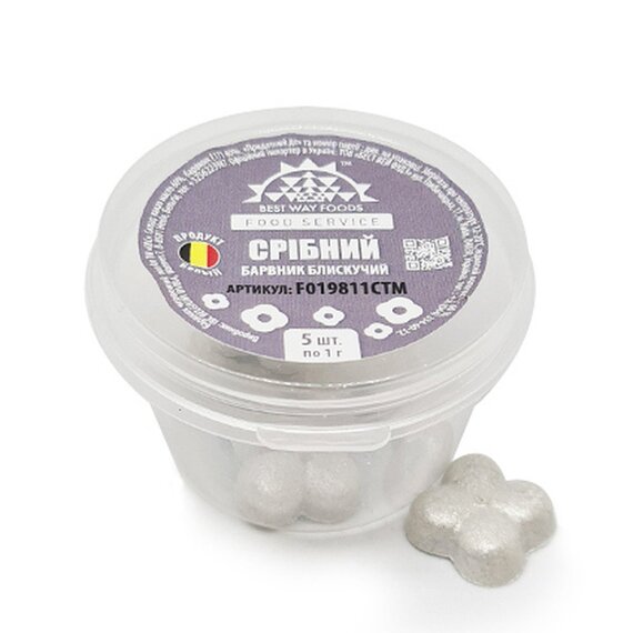 Барвник блискучий срібний Power Flowers Sparkle Silver 5 г, Колір: Срібний
